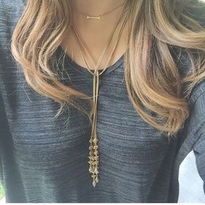 Stella & Dot Gold Lariat Necklace